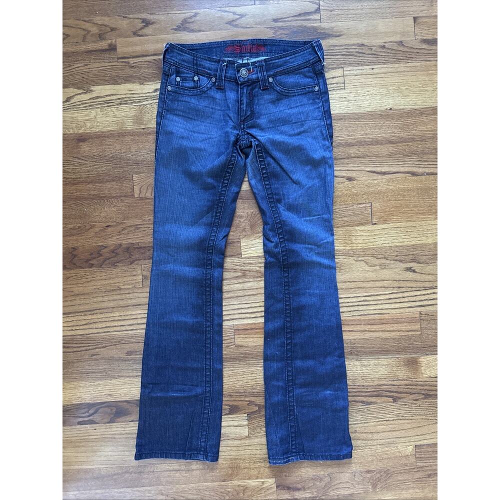 Vintage Sinful by Affliction Fleur Blue Denim Jeans Size 32x33